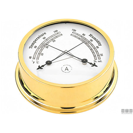 Autonautic strumento meteo nautico ottone lucido — Termo-Igrometro Pacific 120mm