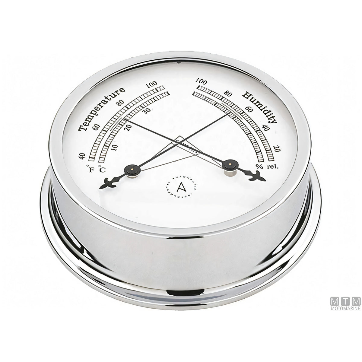 Strumento nautico Autonautic Classic Chrome in ottone cromato — Termo-Igrometro 120 mm