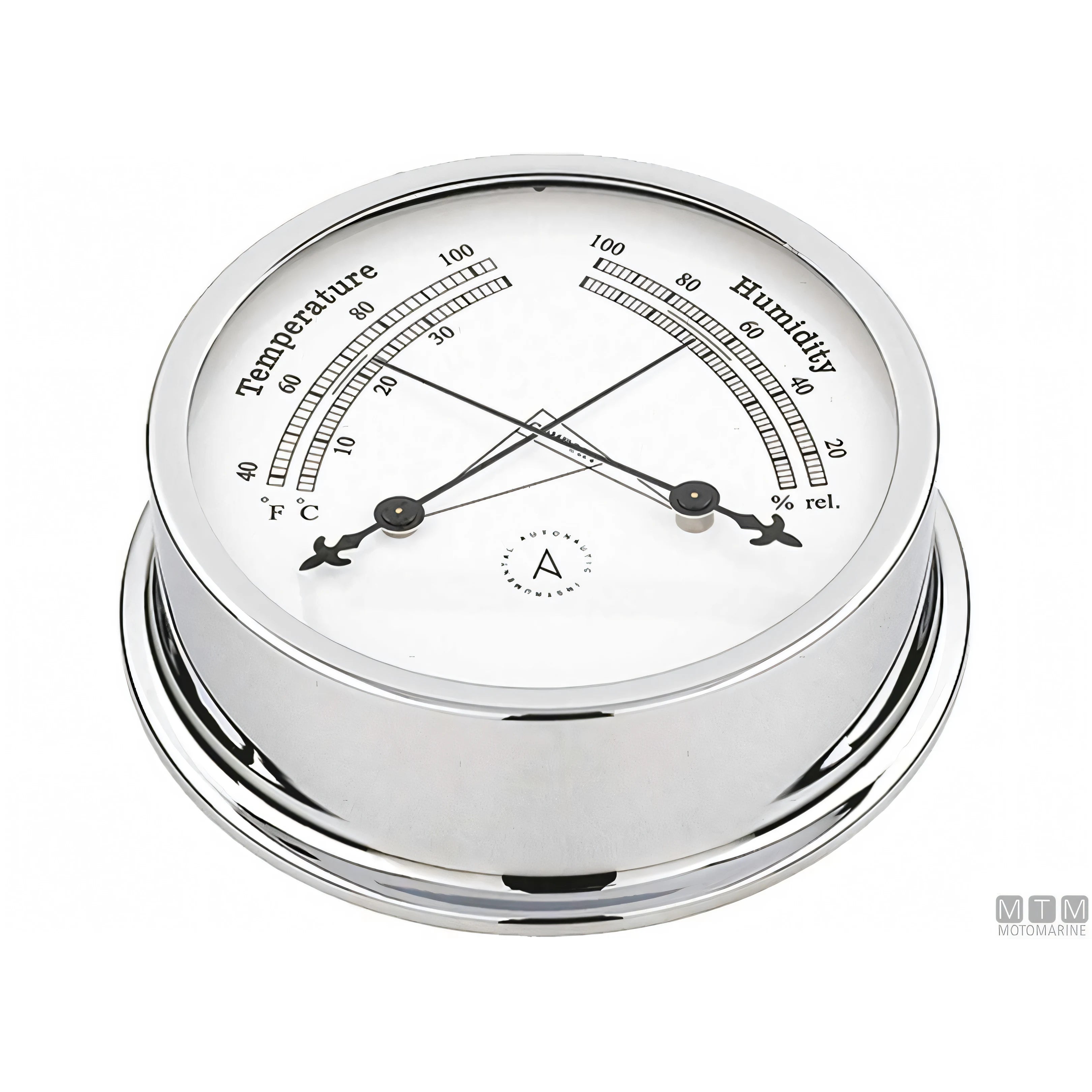 Strumento nautico Autonautic Classic Chrome in ottone cromato — Termo-Igrometro 120 mm