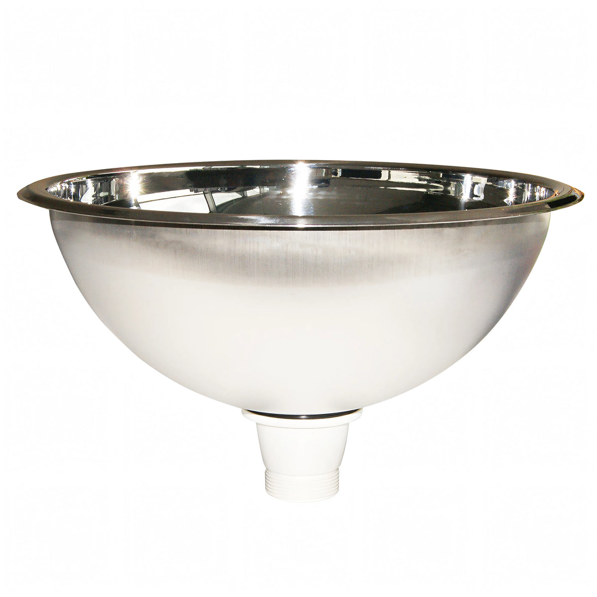 Lavello semisferico inox, dettaglio piletta di scarico
