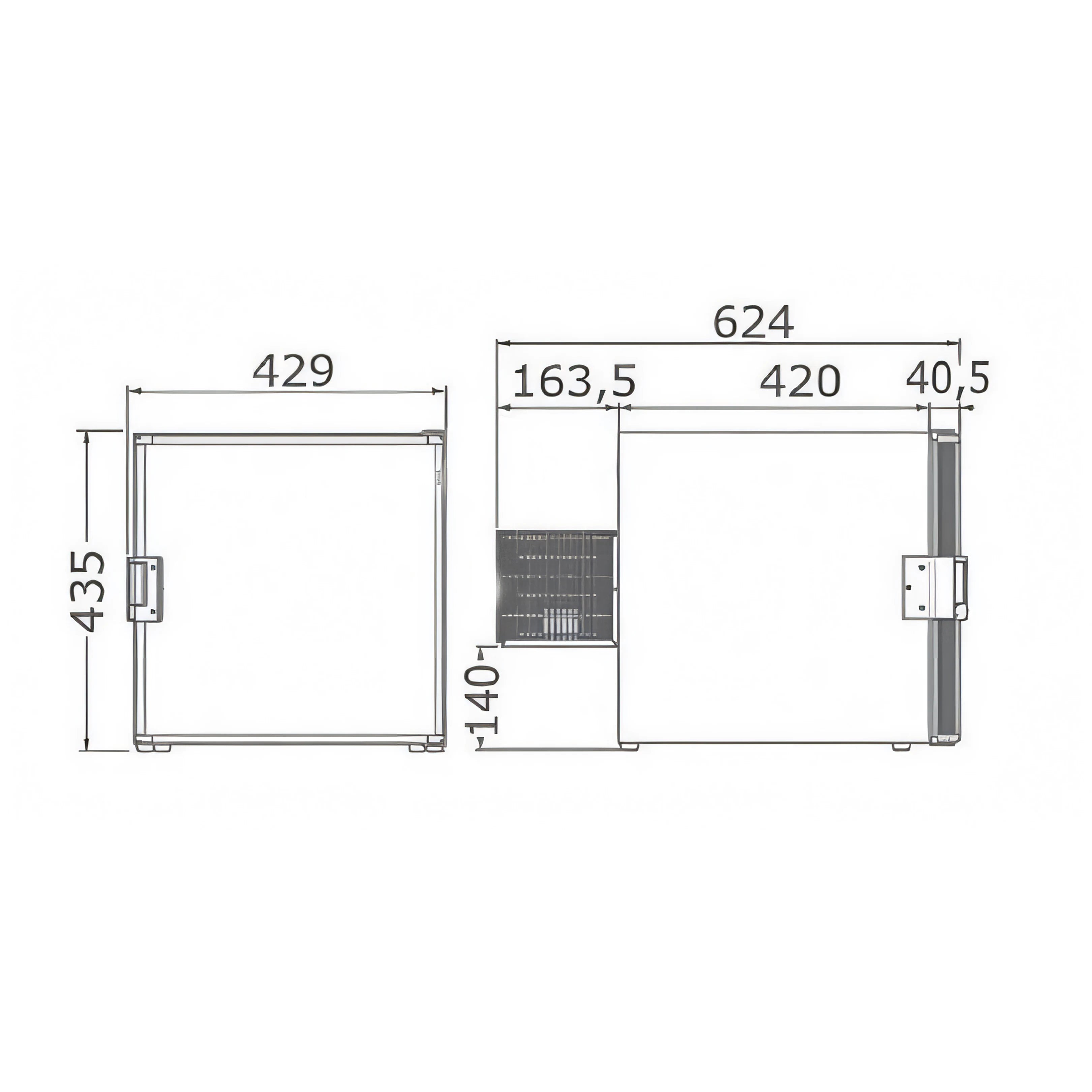 Frigorifero congelatore CR40 Cubic Indel Webasto vista interna