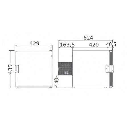 Frigorifero congelatore CR40 Cubic Indel Webasto vista interna