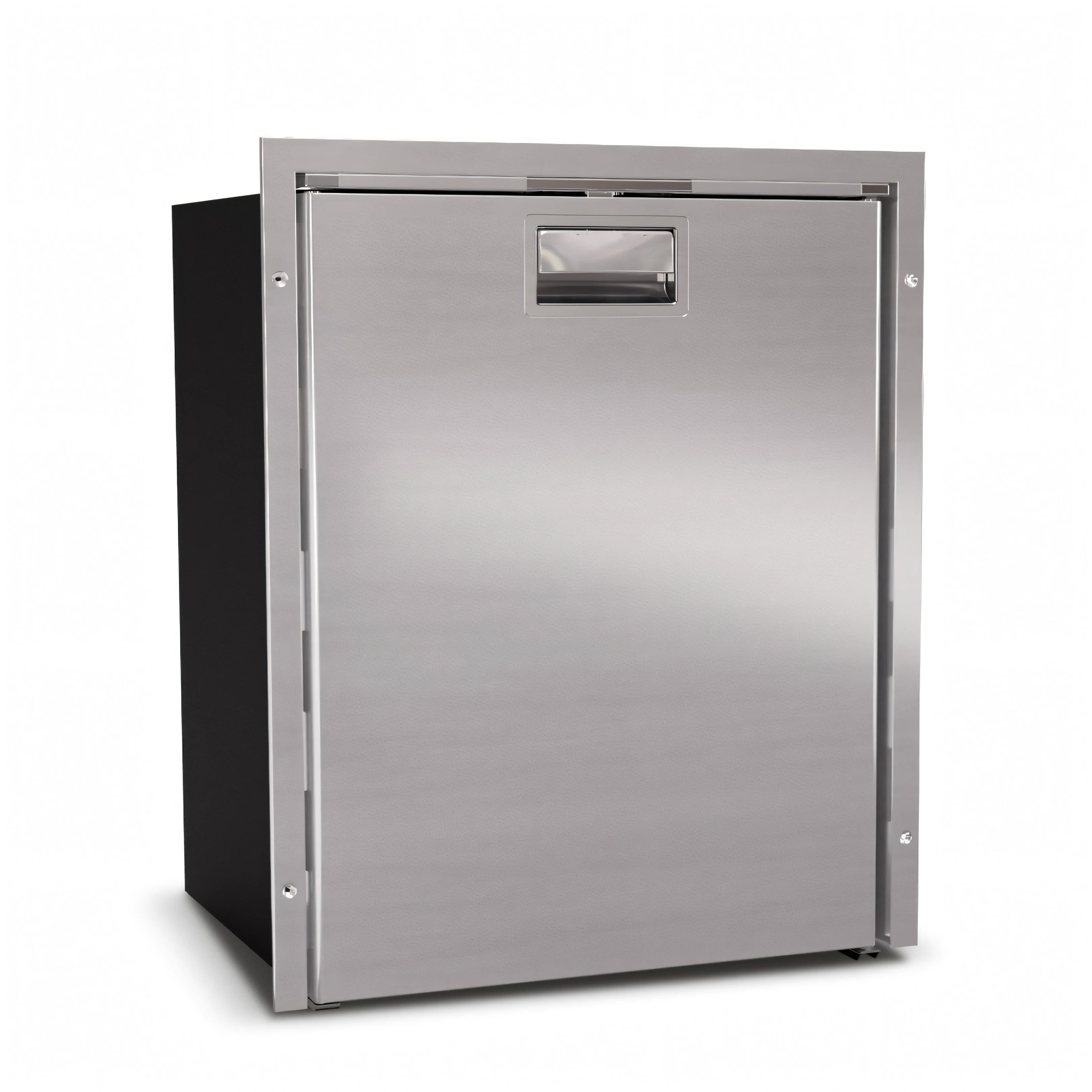 Frigorifero marino Vitrifrigo in acciaio inox con maniglia Steelock