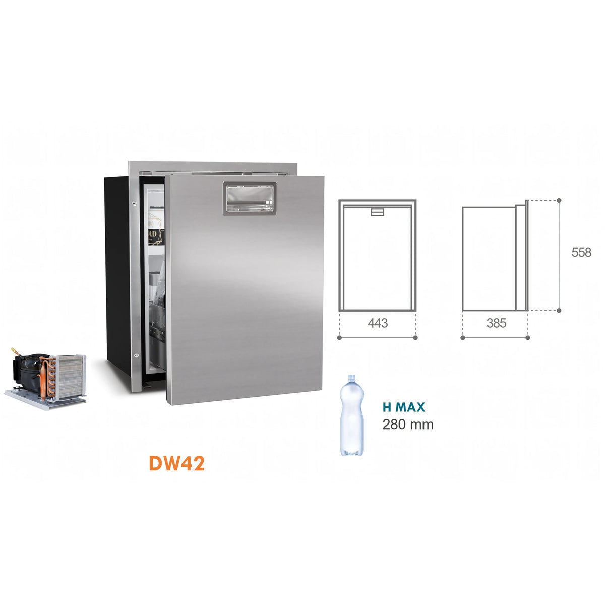 Frigorifero Vitrifrigo DW, cassetto aperto