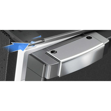 Frigorifero Vitrifrigo Chromelock, dettaglio maniglia con vent position