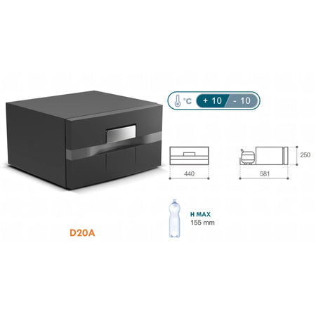 Frigo compatto Vitrifrigo D20A, cassetto aperto