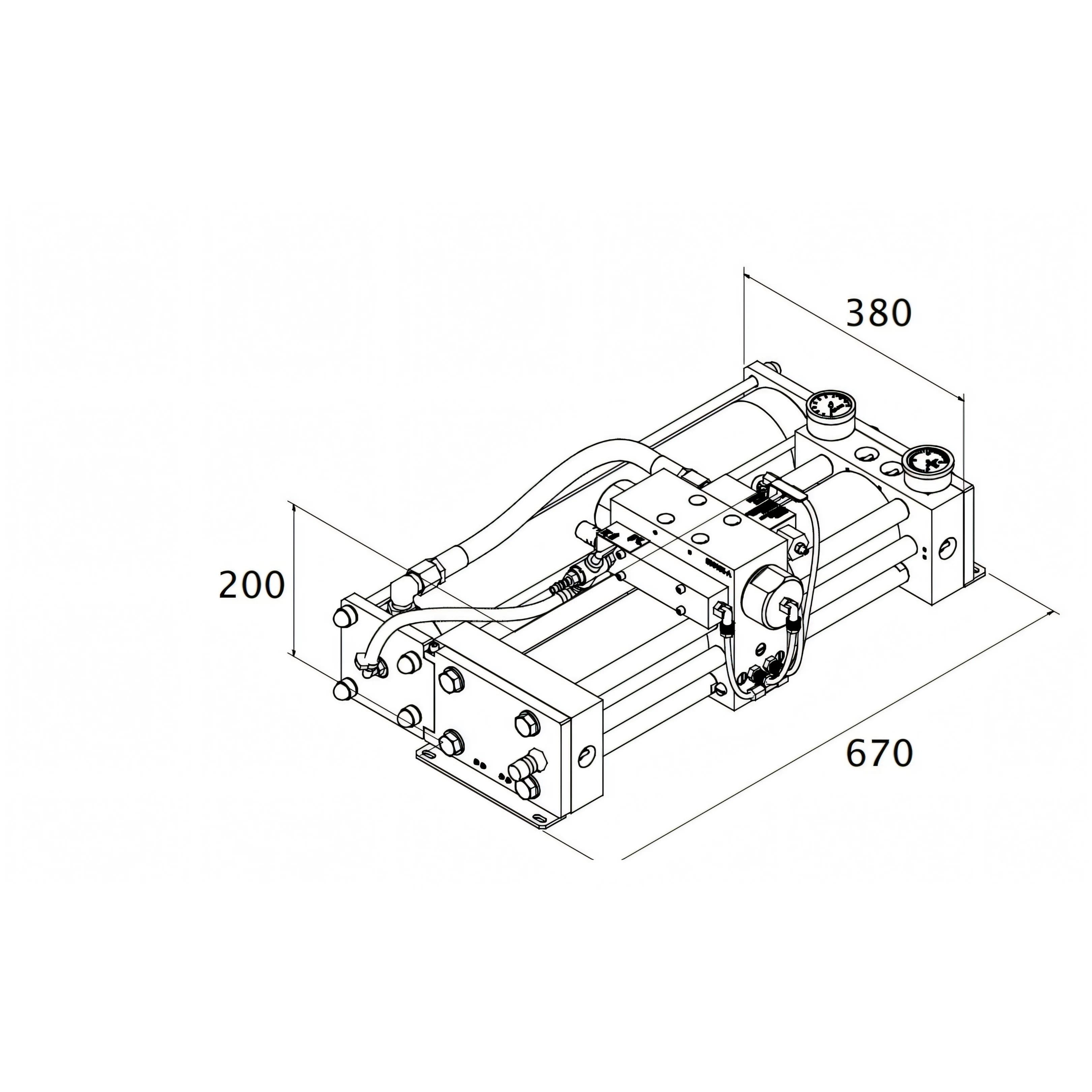 Disegno tecnico quotato del dissalatore Aqua-Base ESW con le misure di ingombro