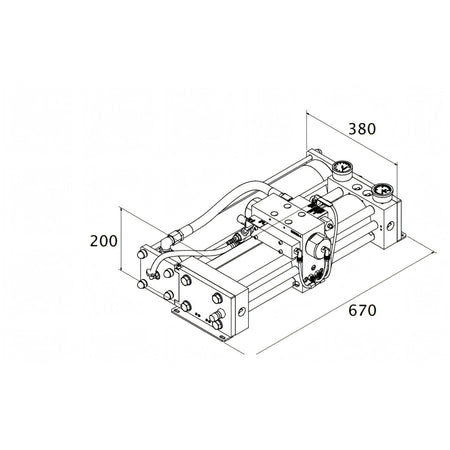Disegno tecnico quotato del dissalatore Aqua-Base ESW con le misure di ingombro