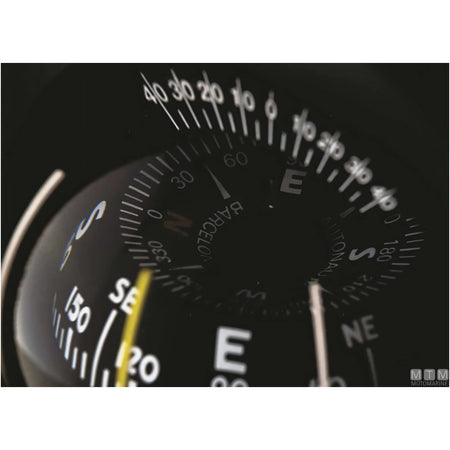 Bussola Autonautic C9 a incasso verticale, rosa 85mm — Nera
