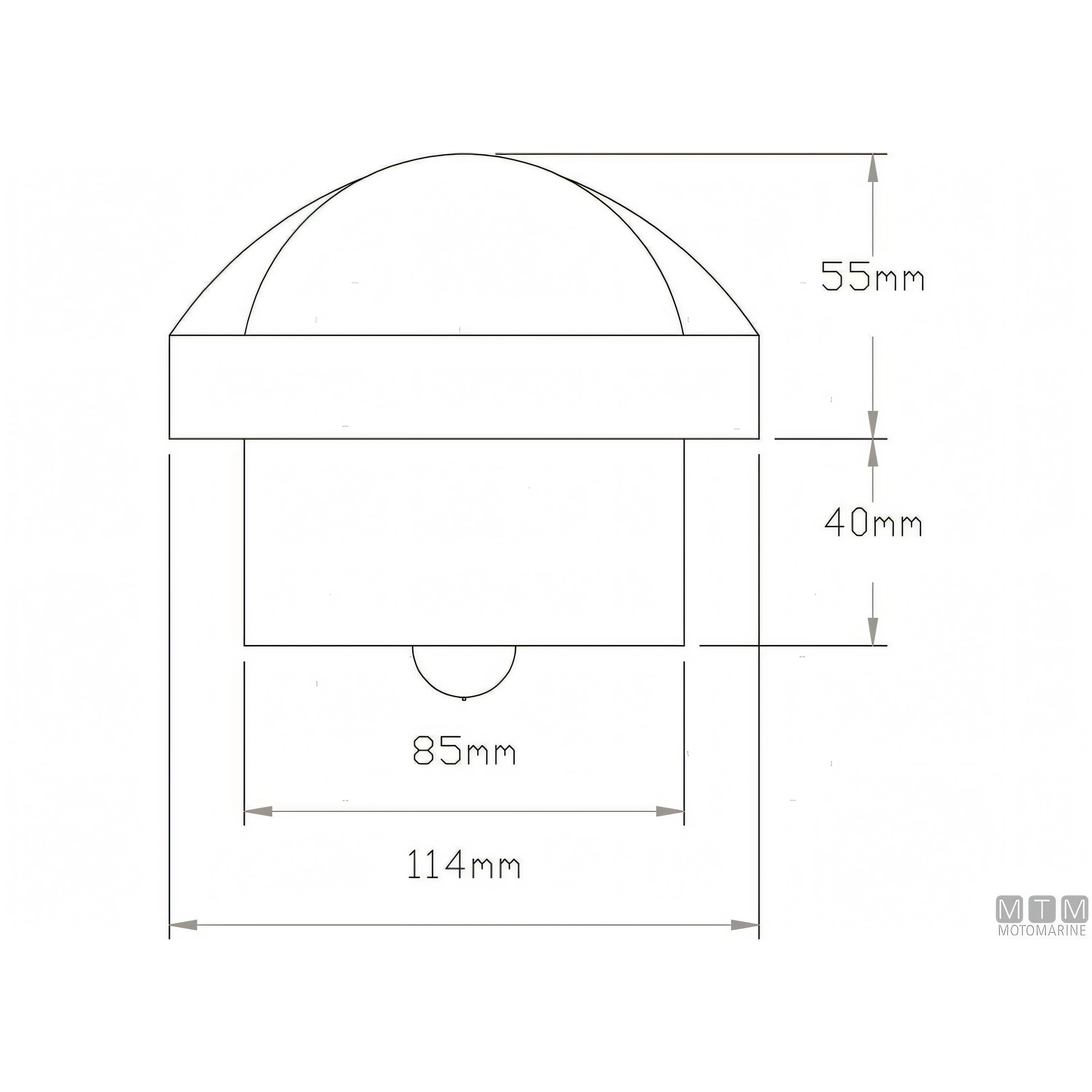Bussola Autonautic C9 a incasso verticale, rosa 85mm — Nera