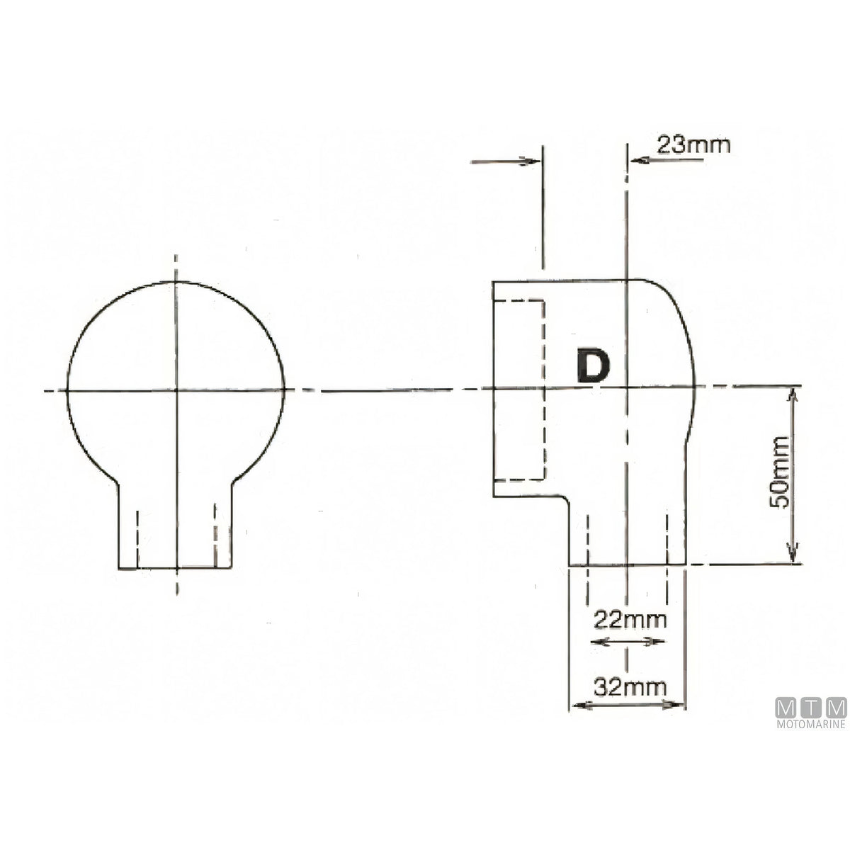 Bowman refrigerante olio DC in lega di Nichel — Manicotto a gomito Ø 22 mm