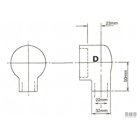 Bowman refrigerante olio DC in lega di Nichel — Manicotto a gomito Ø 22 mm