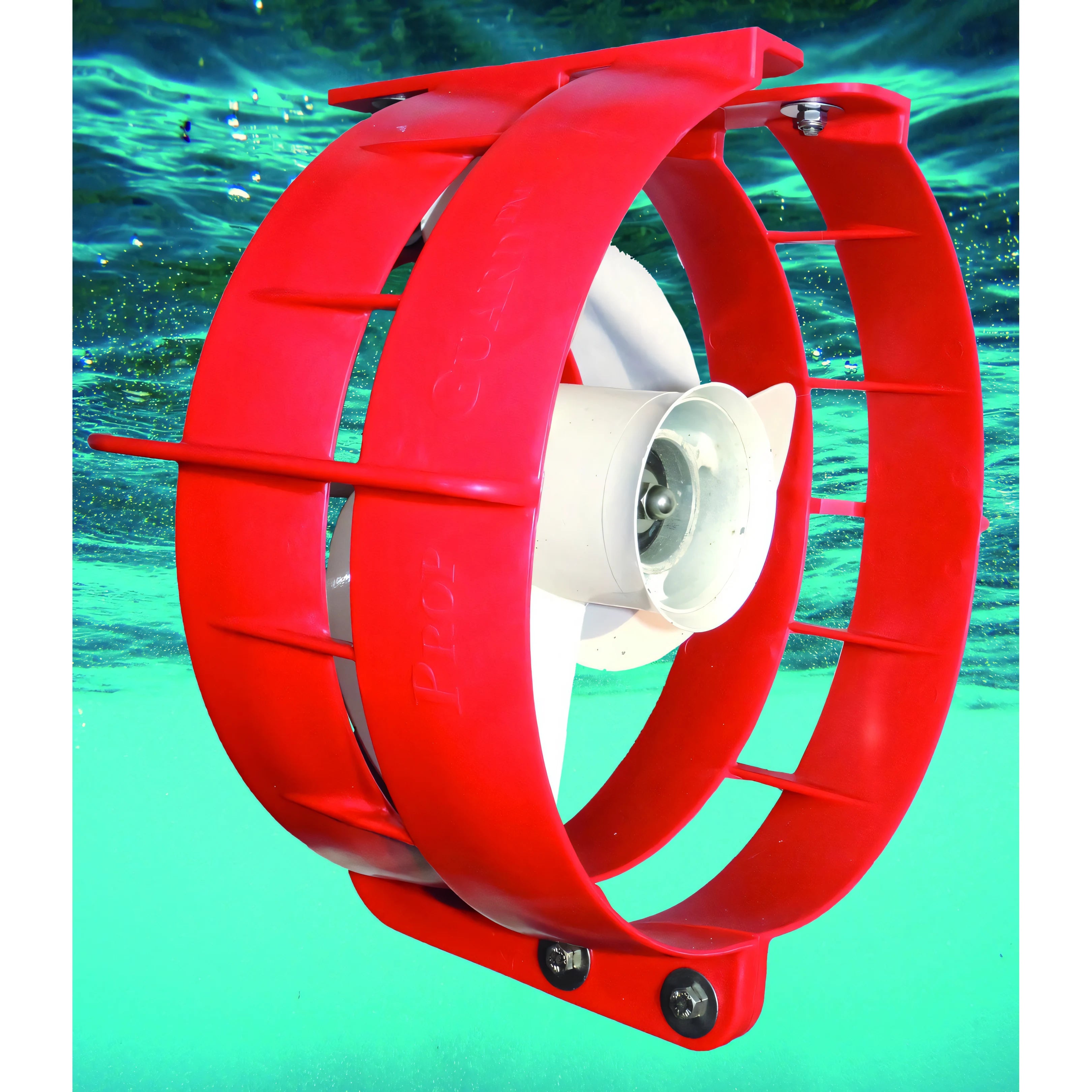 VDM Reya protezione elica Prop Guard rossa in polipropilene, con elica visibile nella gabbia
