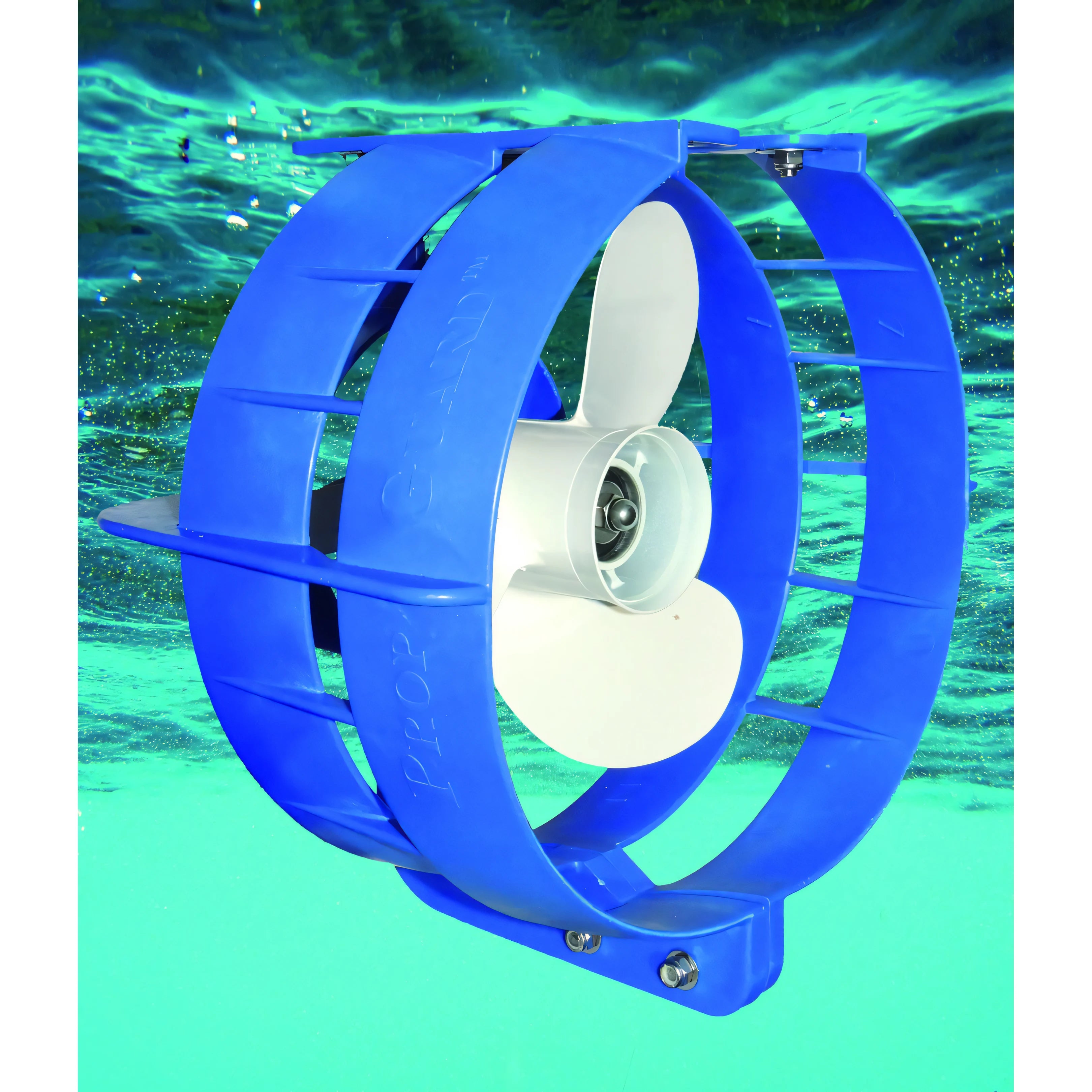 VDM Reya protezione elica Prop Guard blu in polipropilene, con elica visibile nella gabbia