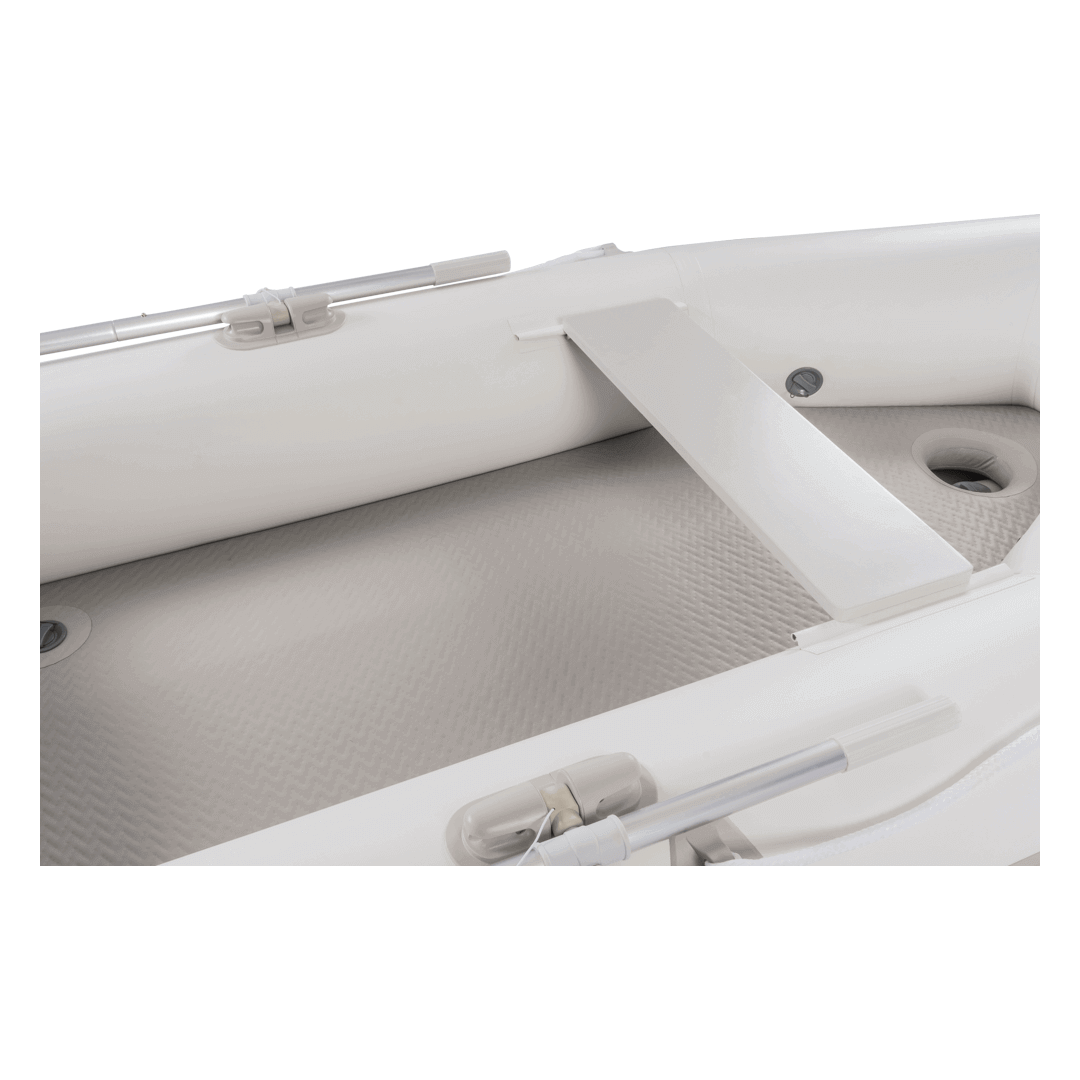 Interno tender gonfiabile EUROVINIL Plus DropStitch bianco con chiglia, pagaie alluminio e tappetino antisdrucciolo grigio | Onautica