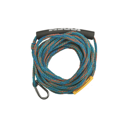 Corda traino Jobe per skitube multicolore blu arancio verde, maniglia nera e moschettone metallico | Onautica