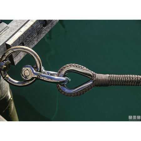 Motomarine treccia ormeggio poliestere alta tenacità con redancia in acciaio inox — vista 9