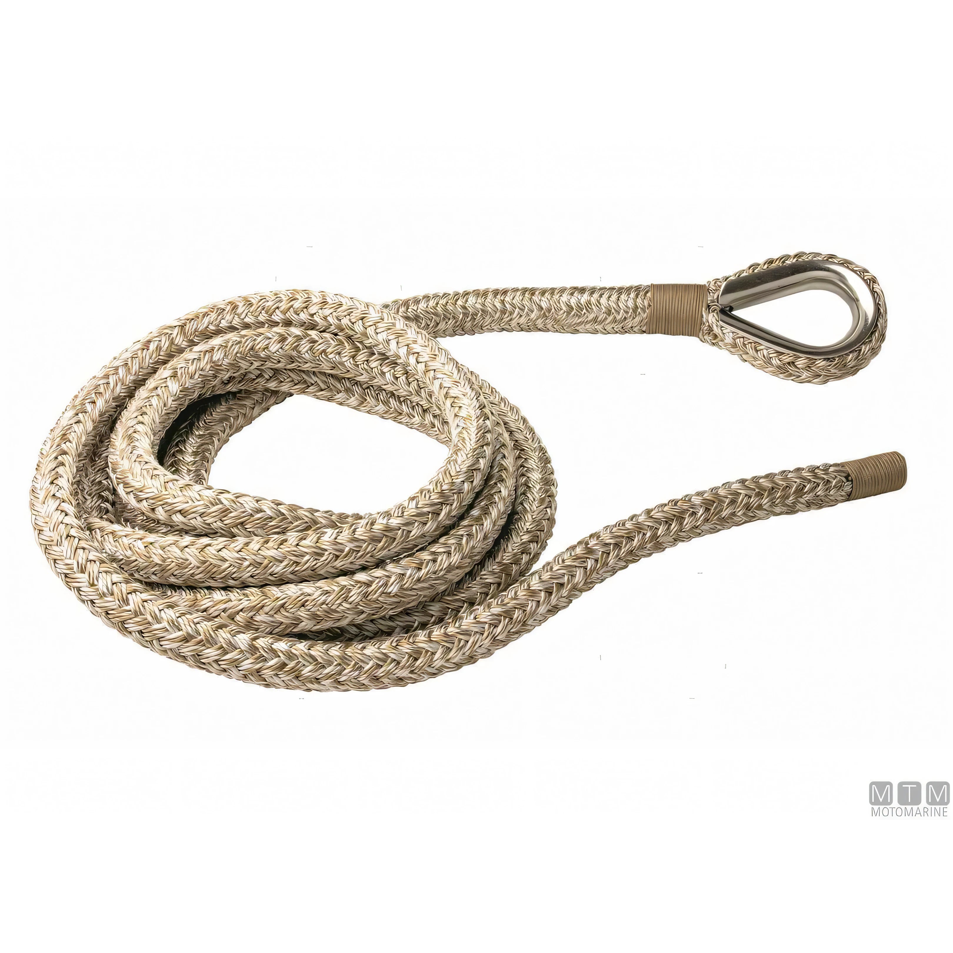 Motomarine Treccia Ormeggio Poliestere HT con Redancia Inox — Beige · 16 m