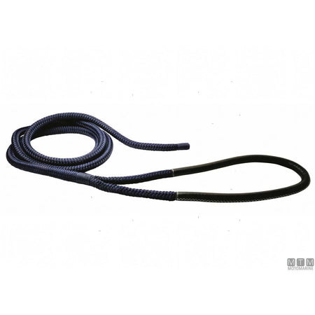 Motomarine Treccia Ormeggio Poliestere HT gassa rinforzata — Blue Navy · Gassa cuoio nero · 16 m