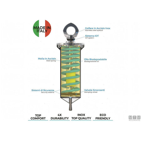 Motomarine Ammortizzatore Ormeggio Idraulico Seadamp Evo Acciaio Inox — EVO-1