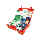 Cassetta pronto soccorso HELP arancione aperta con ice pack, cotone, bende e medicinali | Onautica