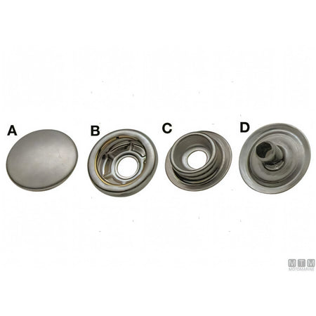 Bottone a pressione in acciaio inox Ø 15 mm
