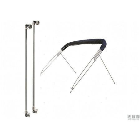 Tessilmare capottina tendalino 3 archi acciaio inox blu — Coppia aste supporto Pole (accessorio)