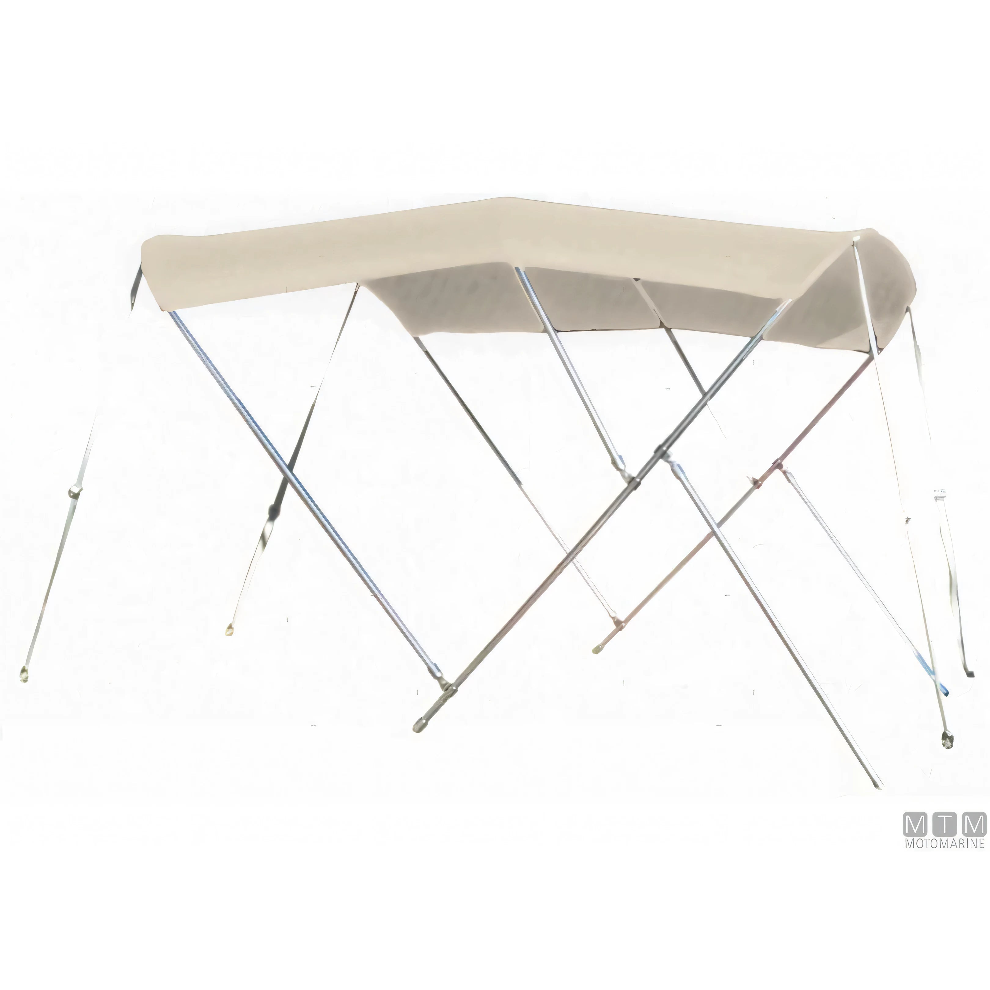 Tessilmare capottina 3 archi acciaio inox bianca — W 170 cm
