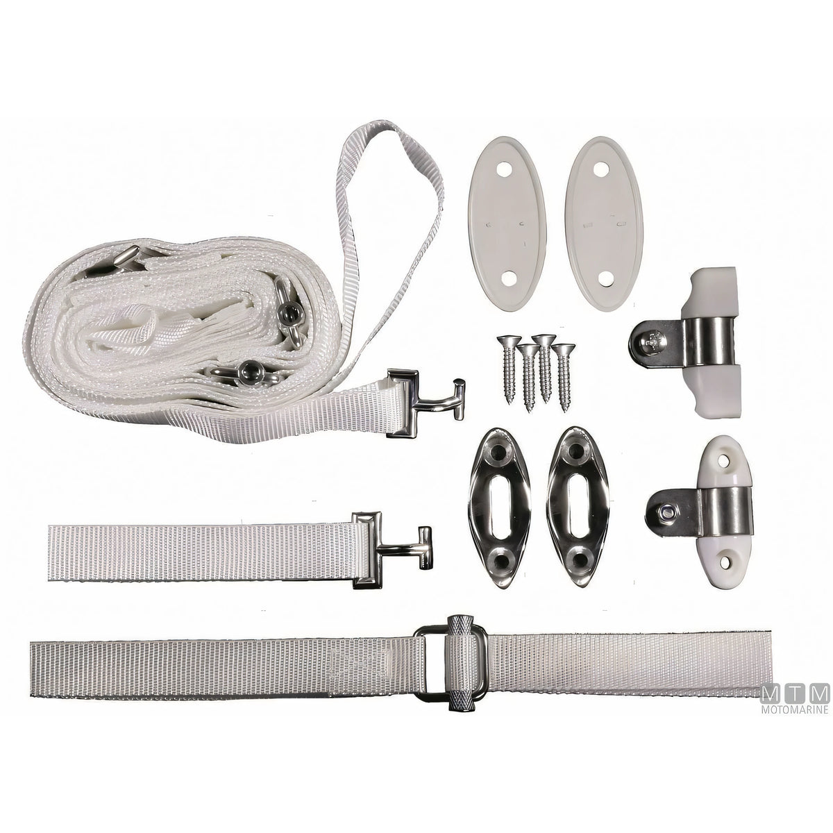 Tessilmare capottina 3 archi acciaio inox bianca — W 170 cm