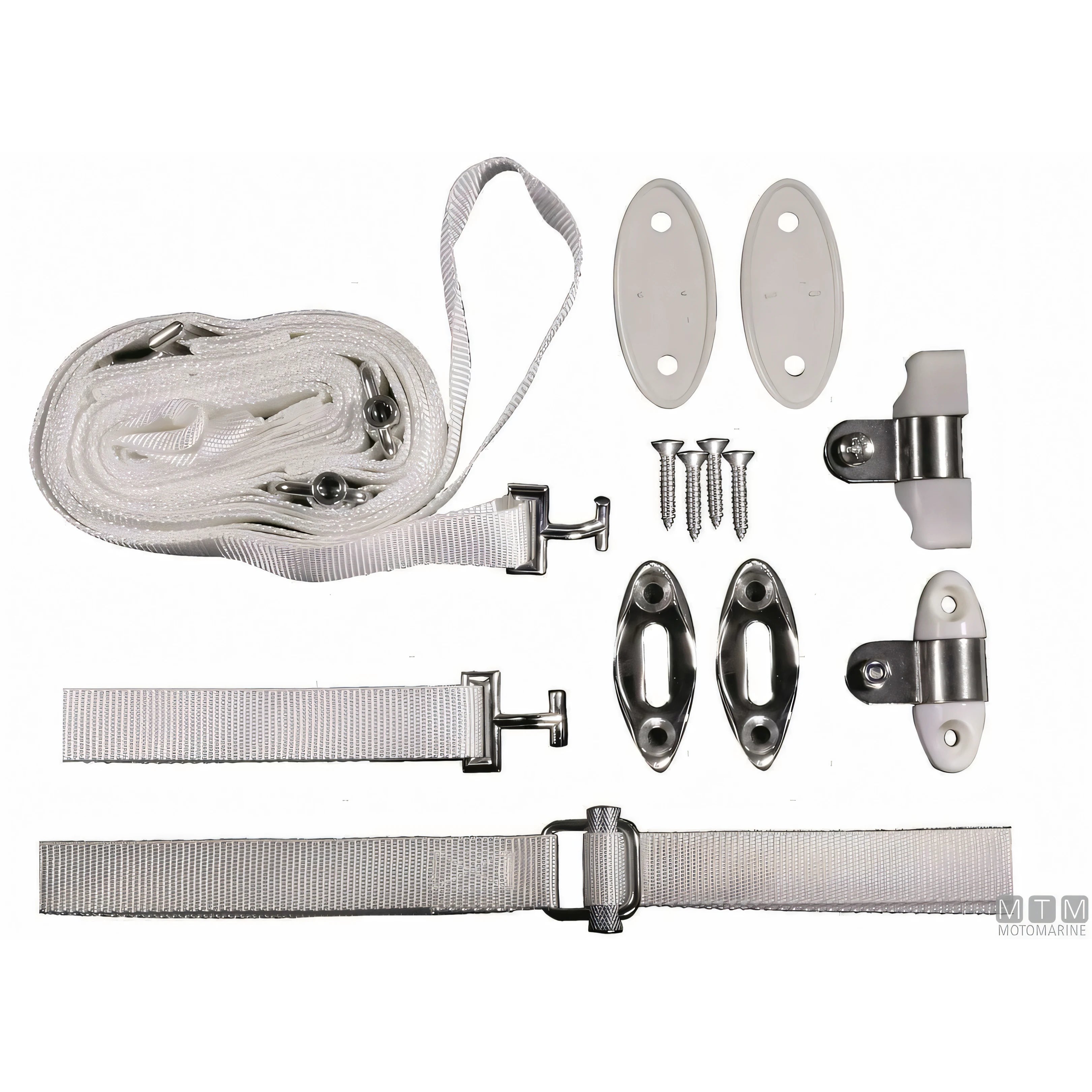 Tessilmare capottina 3 archi acciaio inox bianca — W 170 cm