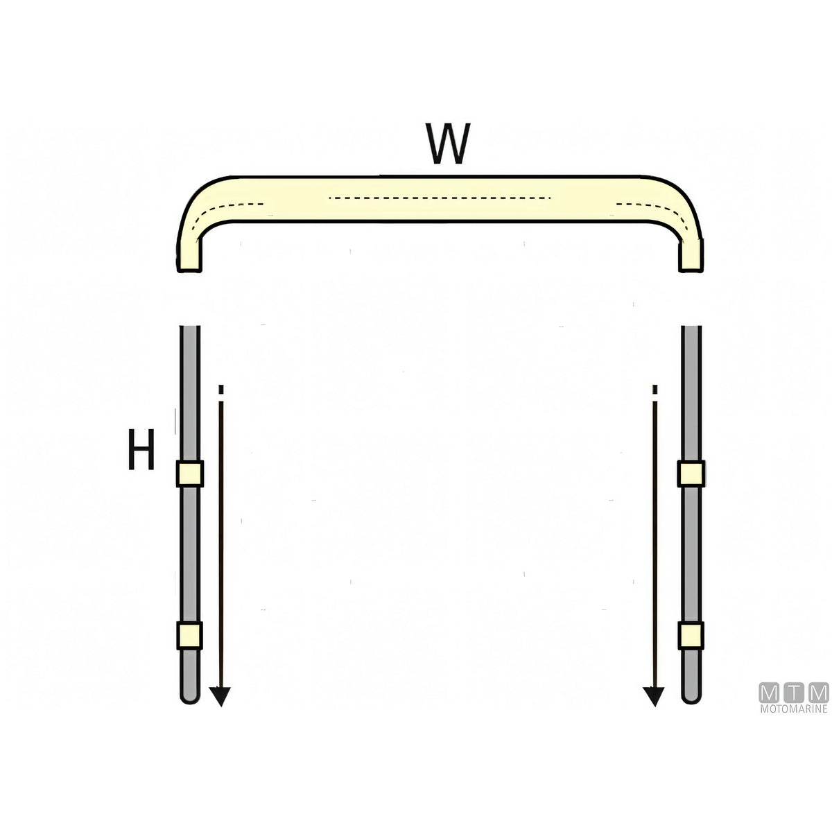 Tessilmare capottina 3 archi acciaio inox bianca — W 170 cm