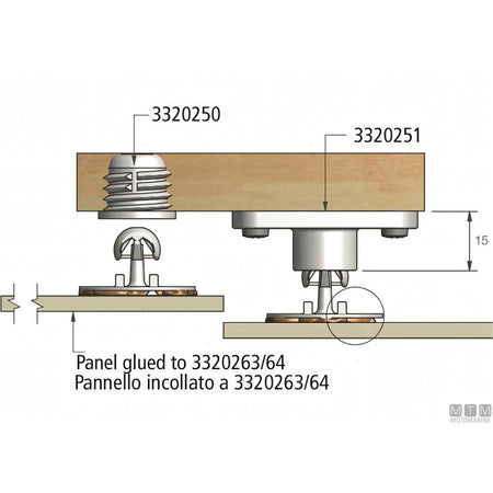 Fastmount componente sistema fissaggio pannelli STD — Femmina montaggio a superficie