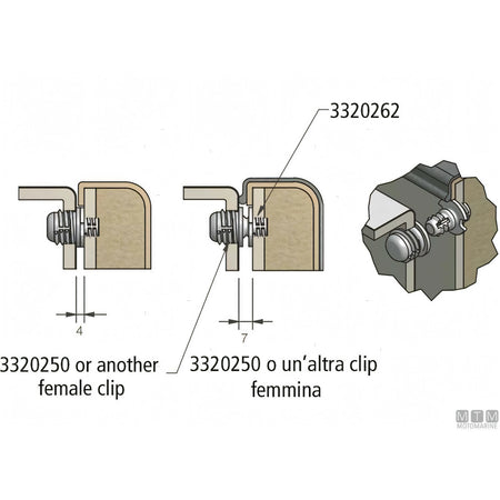 Fastmount componente sistema fissaggio pannelli STD — Maschio profondità variabile 5 Kg