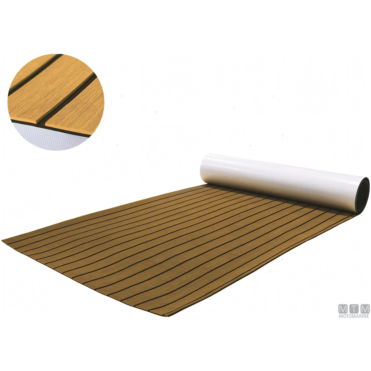 Motomarine rivestimento EVA Deck per pavimentazione nautica — Fresato Teak - Adesivo 3M