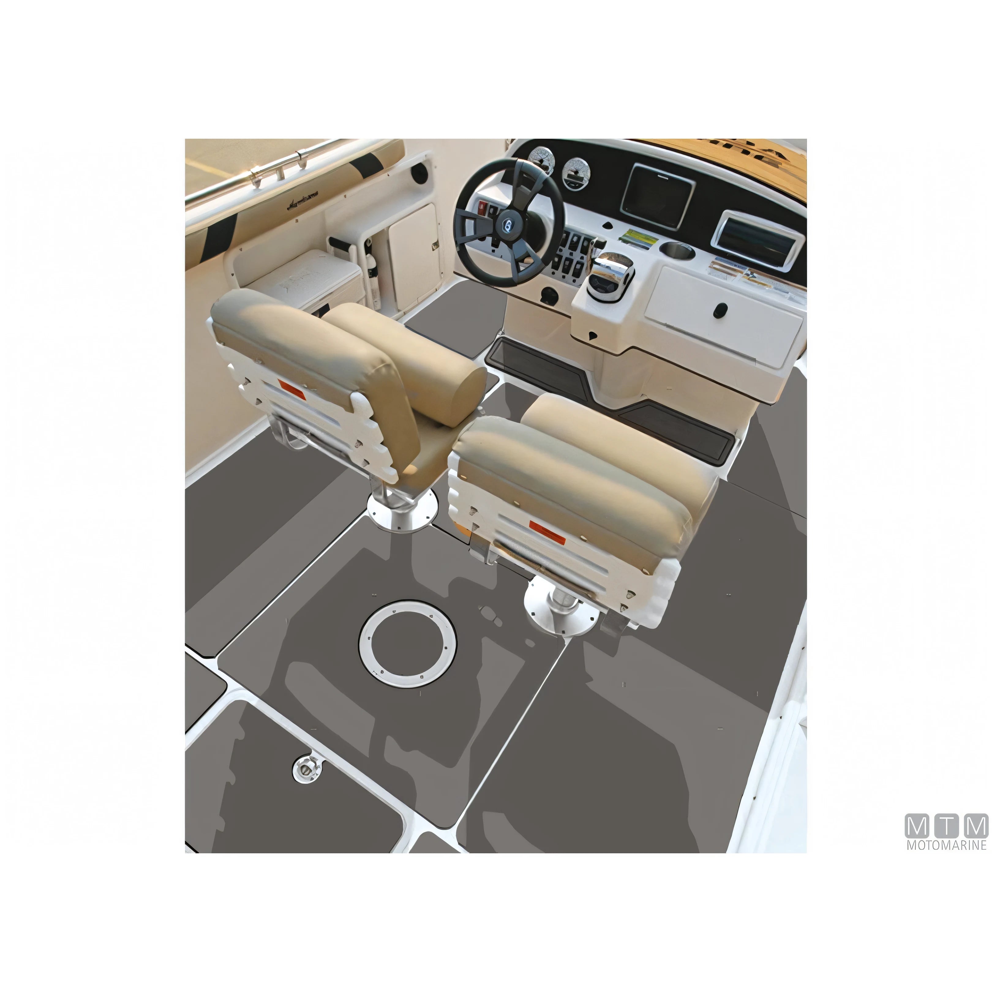 Motomarine rivestimento EVA Deck per pavimentazione nautica — Liscio Grigio - Adesivo 3M