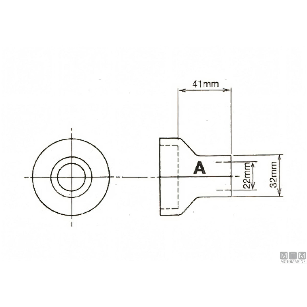 Bowman refrigerante olio DC in lega di Nichel — Manicotto dritto Ø 22 mm