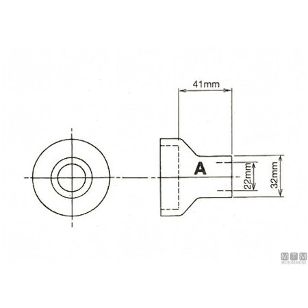 Bowman refrigerante olio DC in lega di Nichel — Manicotto dritto Ø 22 mm