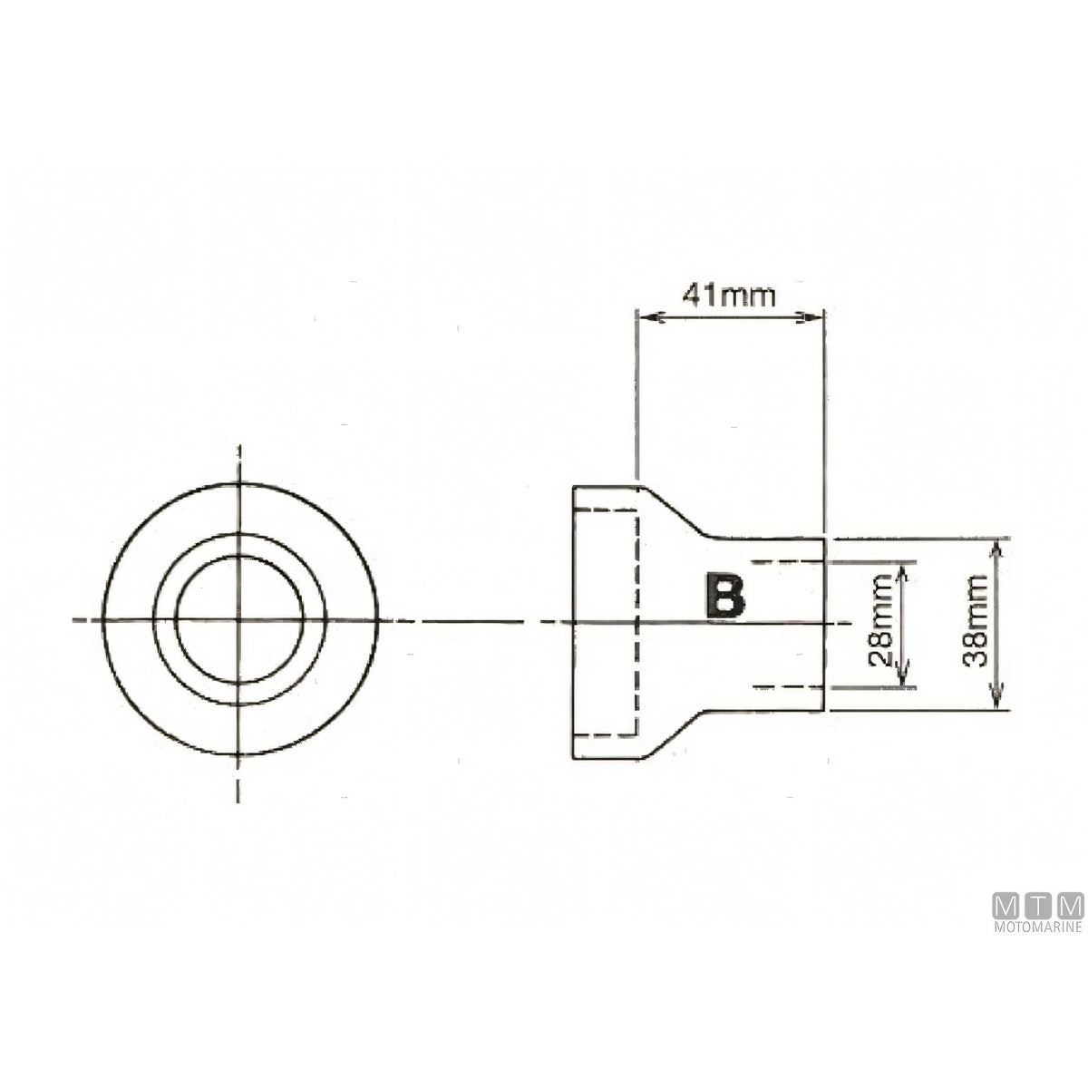 Bowman refrigerante olio DC in lega di Nichel — Manicotto dritto Ø 28 mm