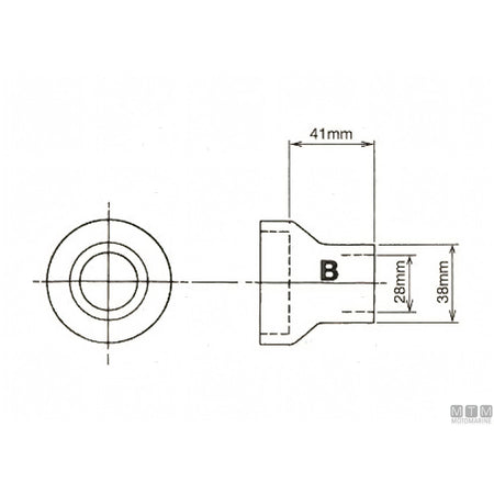Bowman refrigerante olio DC in lega di Nichel — Manicotto dritto Ø 28 mm