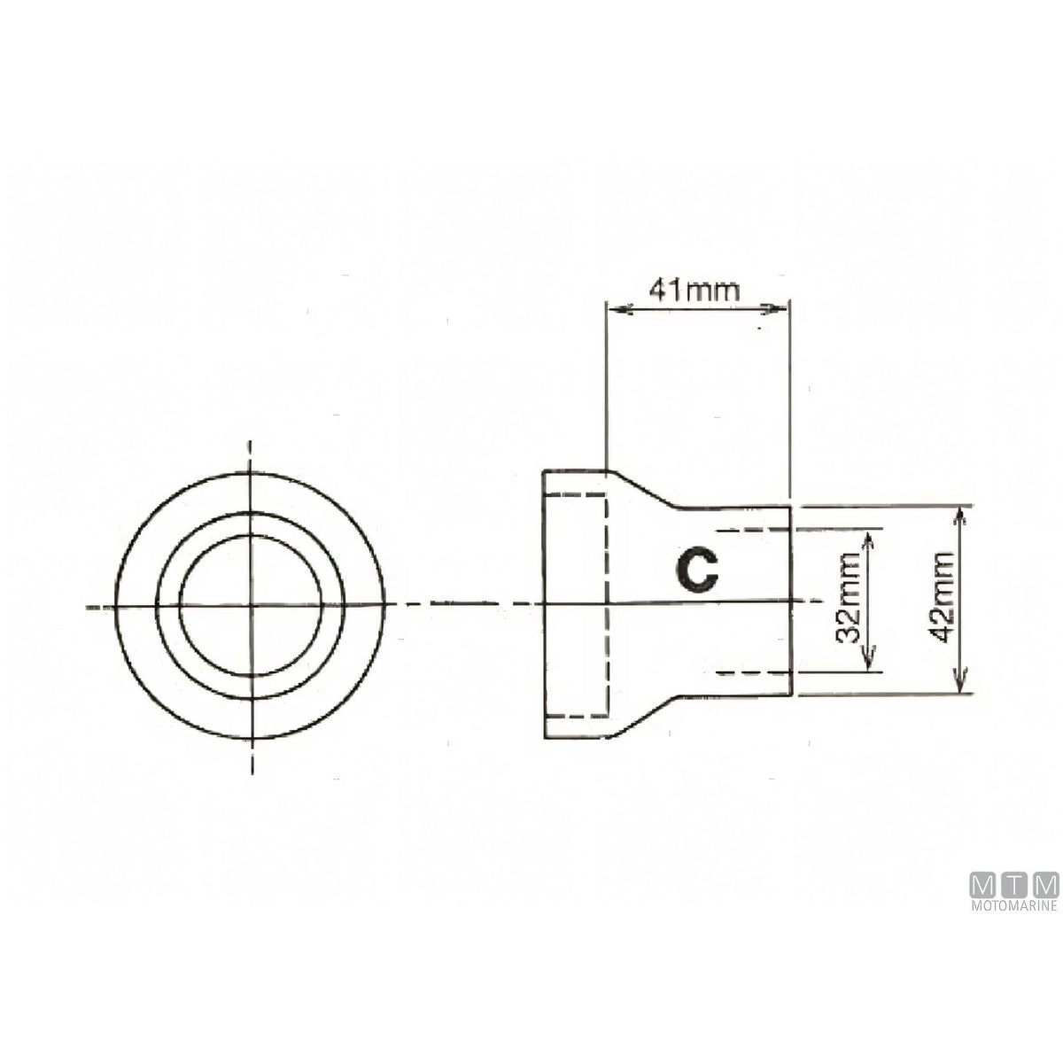 Bowman refrigerante olio DC in lega di Nichel — Manicotto dritto Ø 32 mm