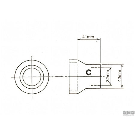 Bowman refrigerante olio DC in lega di Nichel — Manicotto dritto Ø 32 mm