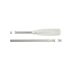 Remo in alluminio anodizzato argento smontabile con pala bianca, L 190 cm, mostrato in due sezioni | Onautica