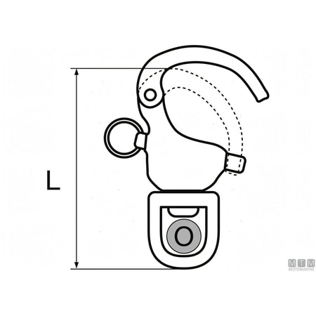 Moschettone Wichard L girevole sgancio rapido acciaio inox — Ø 19 mm