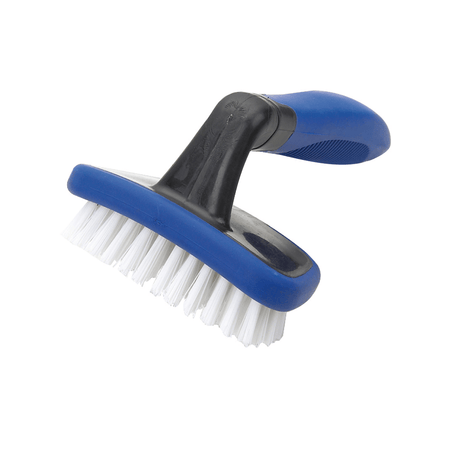 Spazzola a mano Osculati blu con setole bianche e impugnatura anatomica ergonomica nera | Onautica