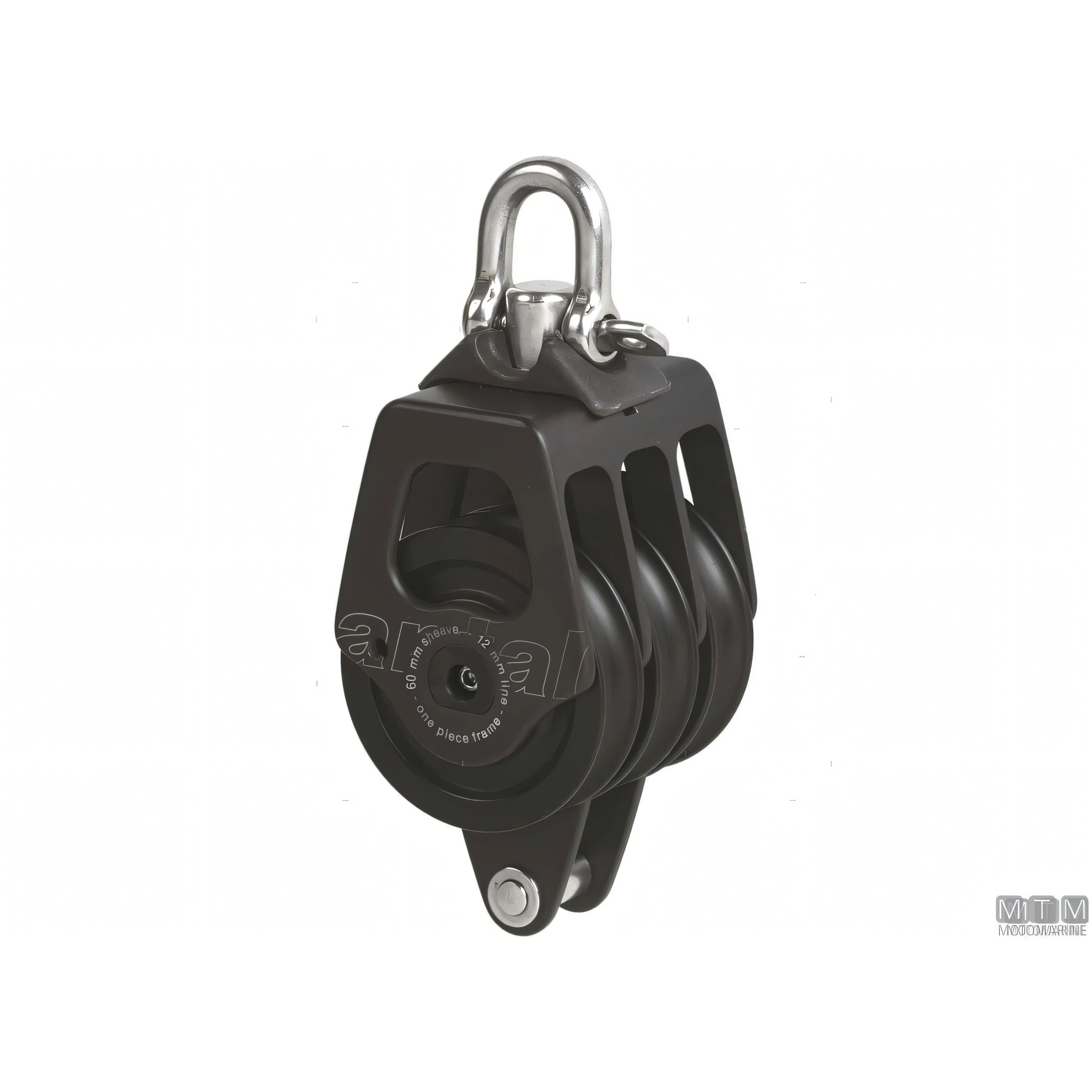 Antal bozzello puleggia 60 mm cassa in alluminio — Triplo con arricavo