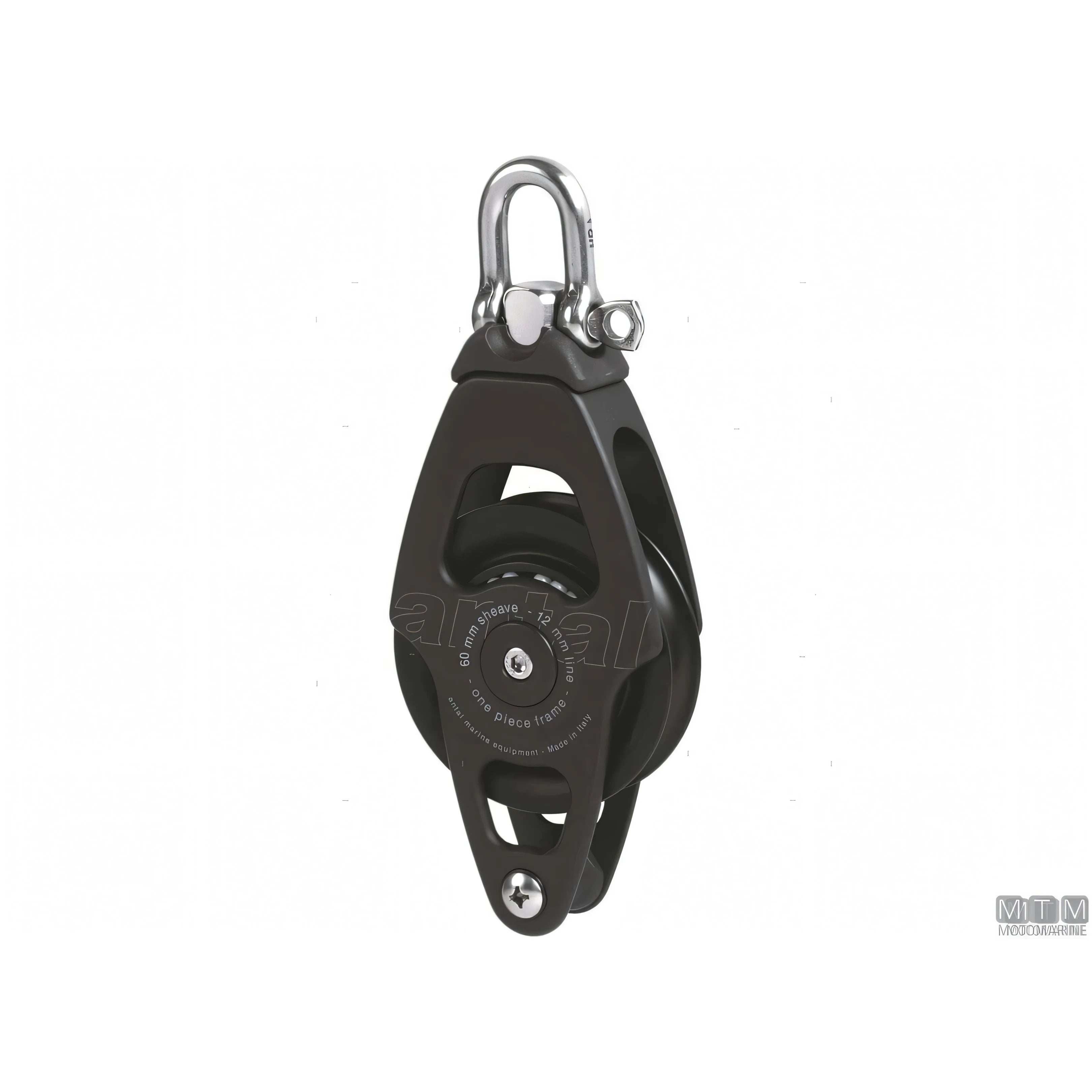 Antal bozzello puleggia 60 mm cassa in alluminio — Singolo con arricavo e strozzascotte