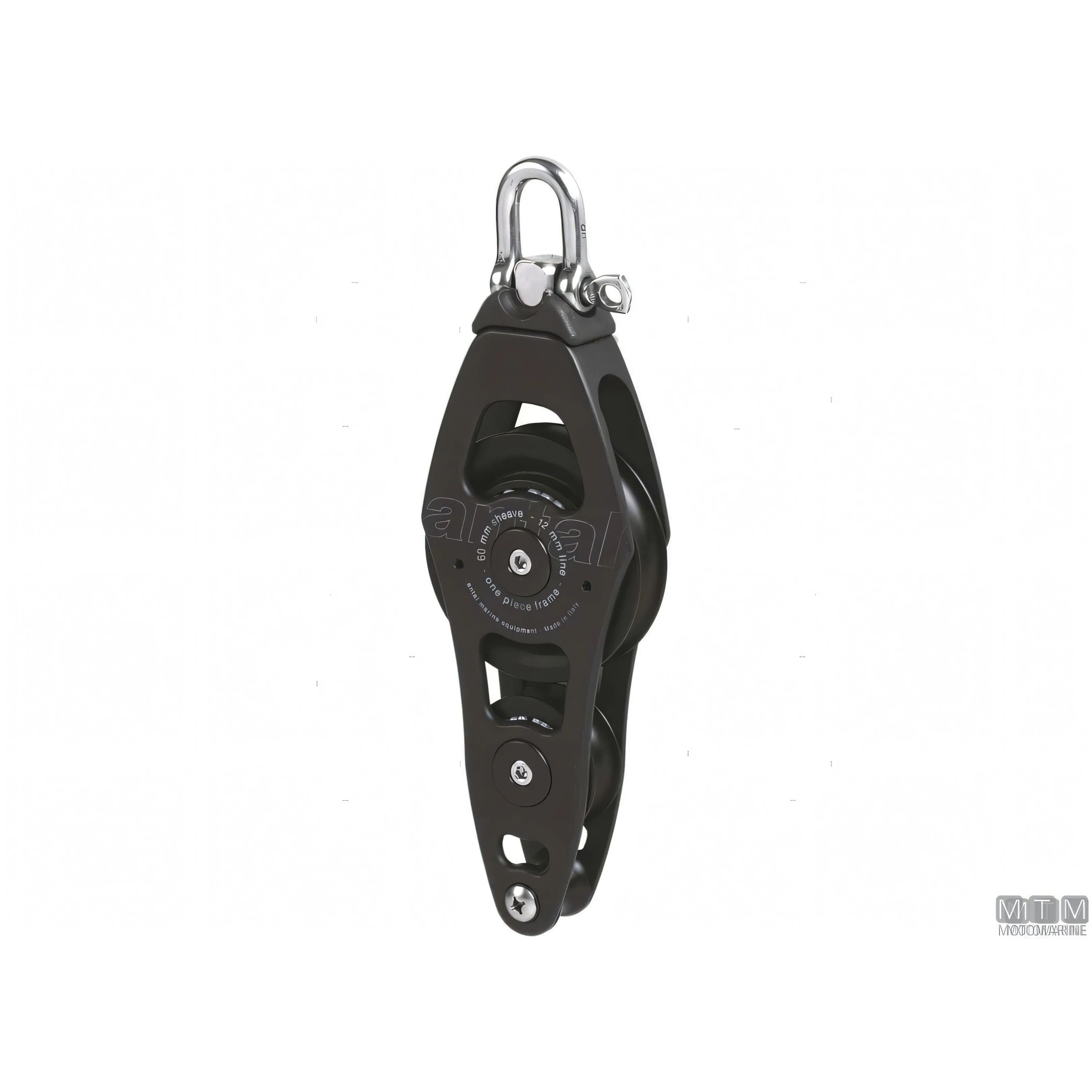 Antal bozzello puleggia 60 mm cassa in alluminio — Violino con arricavo e strozzascotte