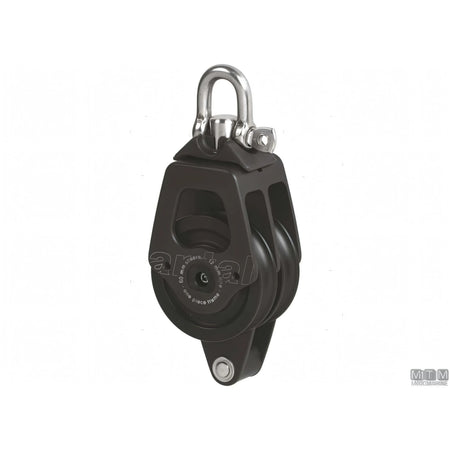 Antal bozzello puleggia 60 mm cassa in alluminio — Doppio con arricavo e strozzascotte