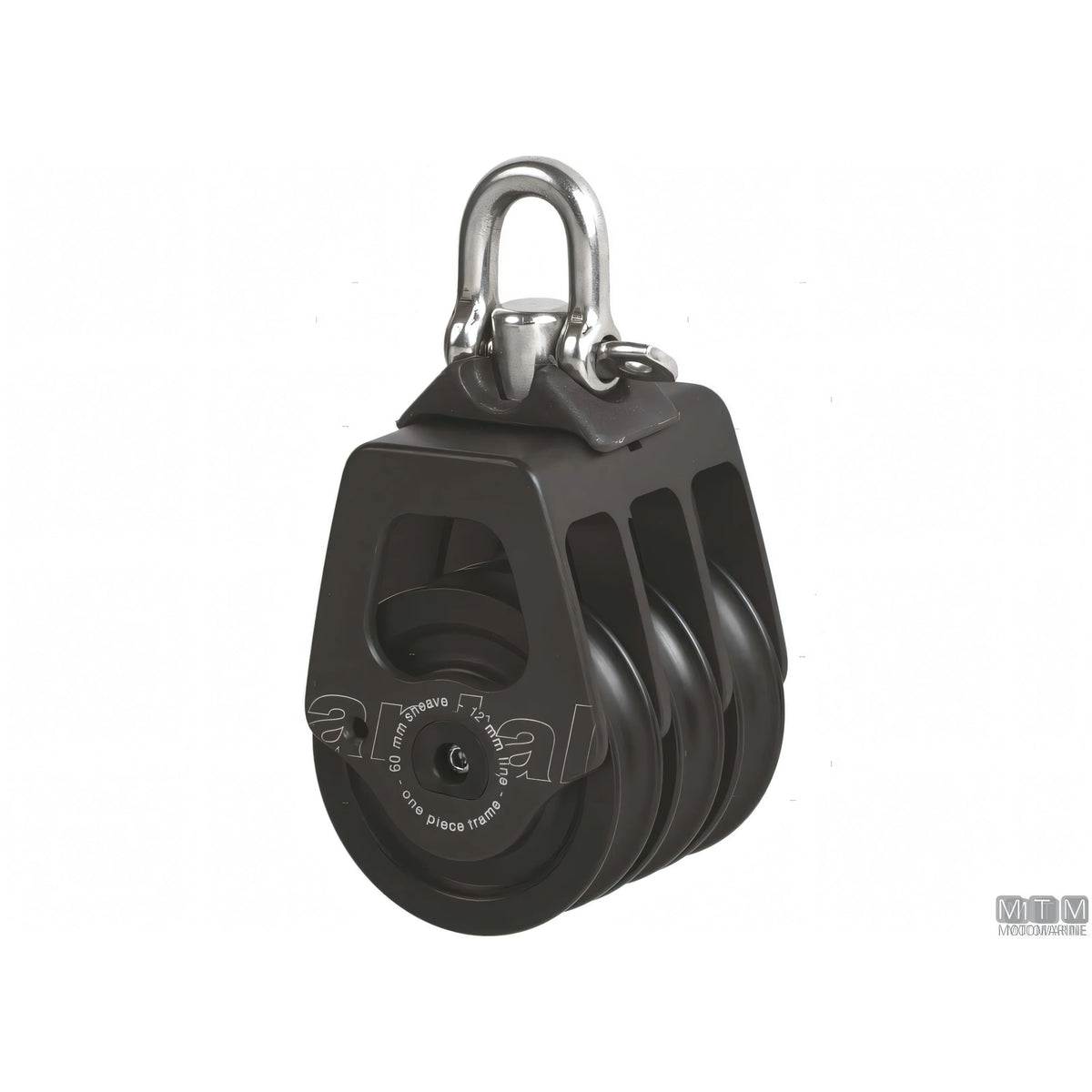 Antal bozzello puleggia 60 mm cassa in alluminio — Triplo con strozzascotte