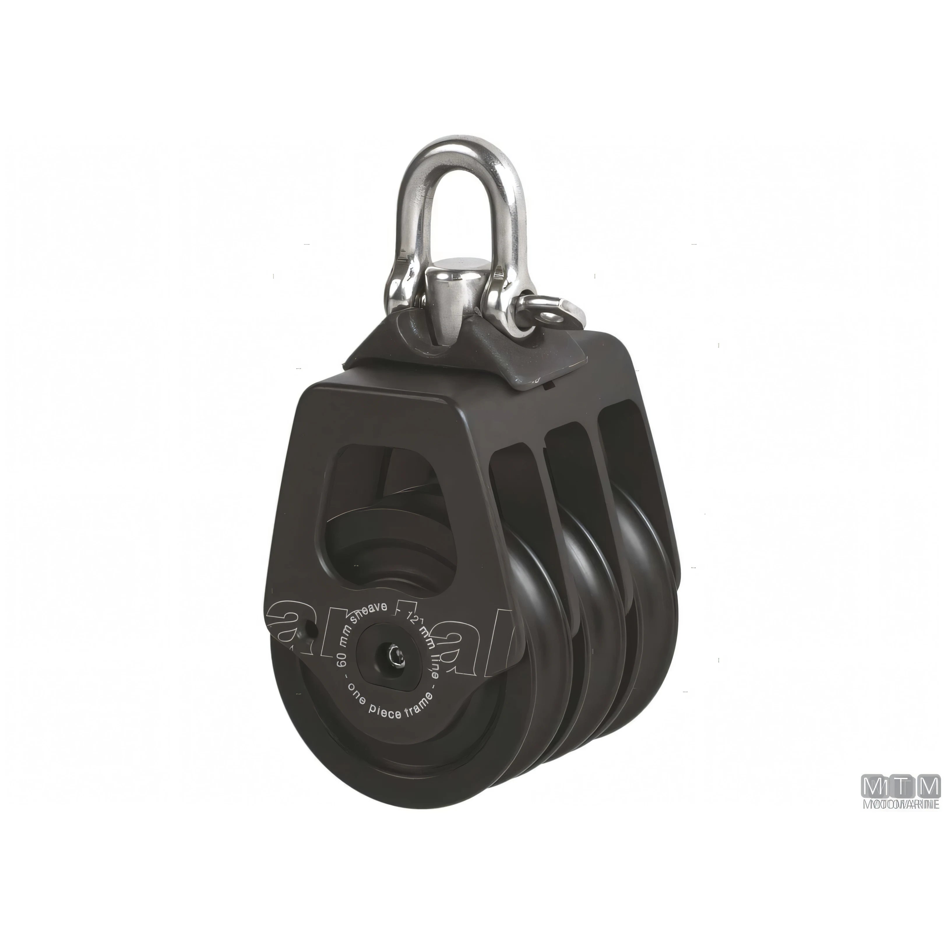 Antal bozzello puleggia 60 mm cassa in alluminio — Triplo con strozzascotte